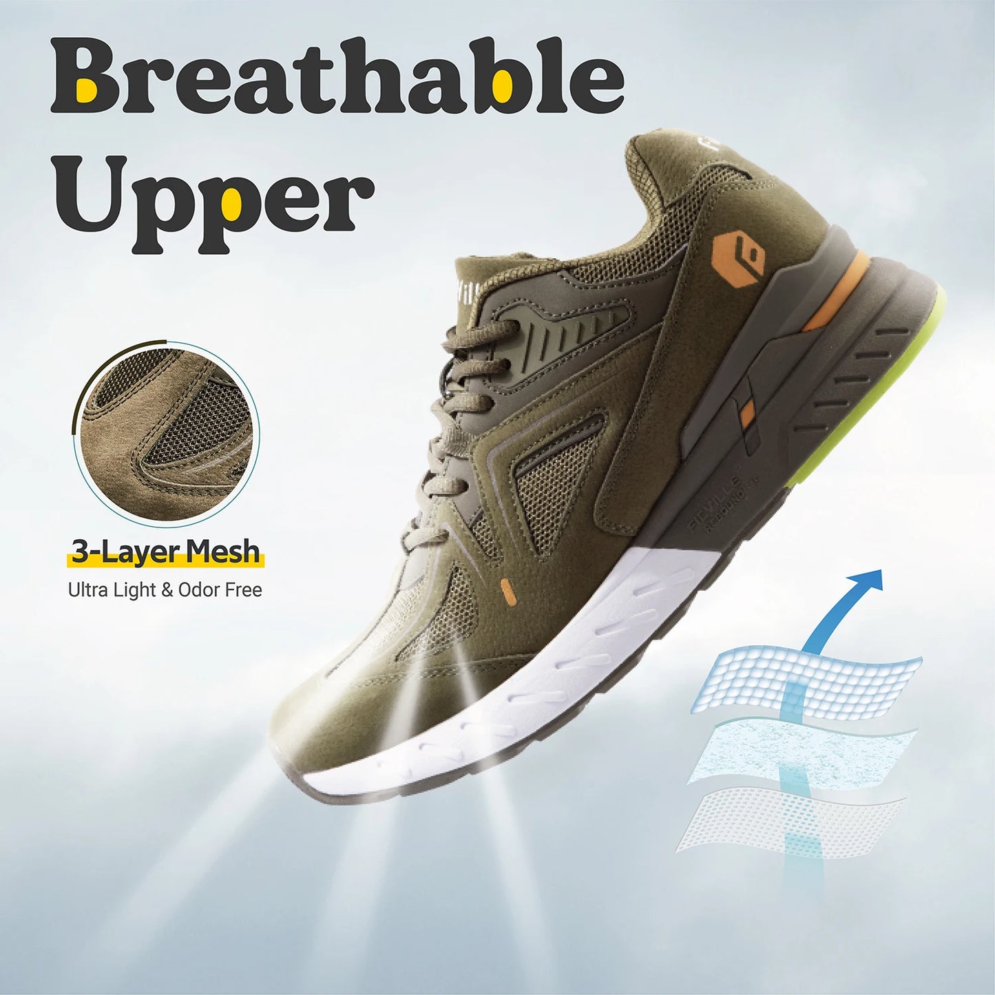 FitVille Men's Walking Shoes Extra Wide Lightweight Sneakers for Flat Feet Arch Fit Heel Pain Relief Non-Slip Running Shoes