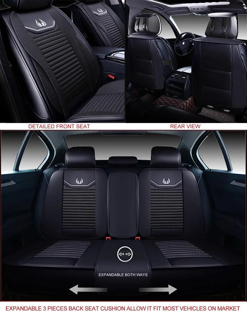 Car Seat Covers Premium Waterproof Faux Leather Cushion Universal Accessories Fit SUV Truck Sedan Automotive Vehicle Auto Interi