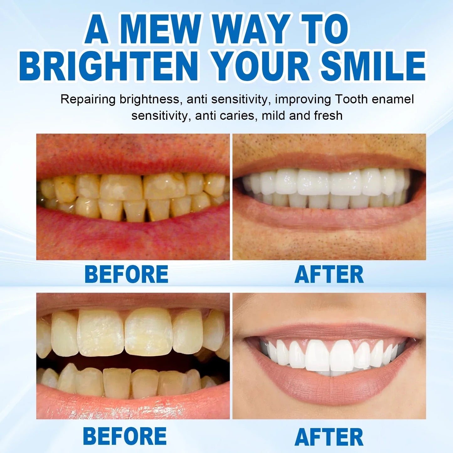 5pcs Teeth Brightening Toothpaste Quickly Removes Cigarette, Coffee and Tea Stains Cleans Oral Hygiene Manages Fresh Breath