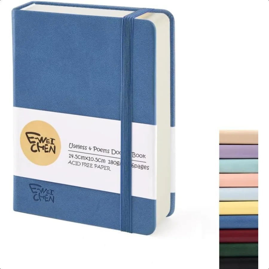 Small Blank Notebook 96Pages Hardcover Sketch Book for Drawing 5.7x4.1 Pocket Journal Notebook for Travel 180gsm Thick Paper Di