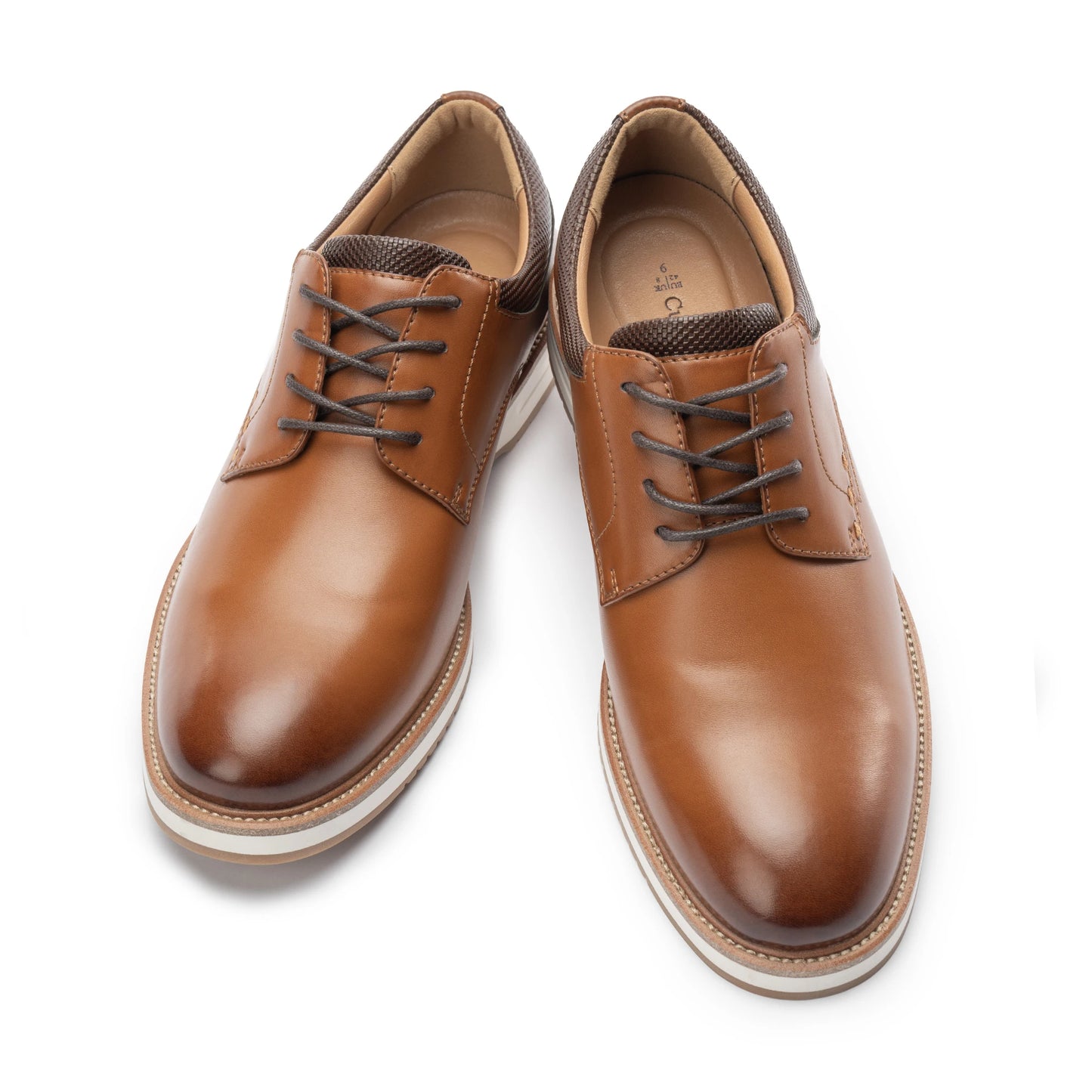 Men's oxford business shoes with round toe, wear-resistant rubber sole. Lightweight, fit, and elegant all day.