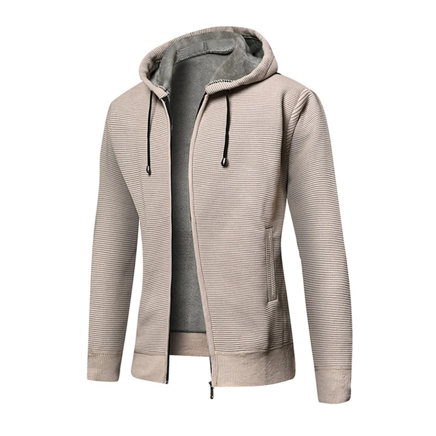 Autumn Men Sweatshirts Long Sleeve Fleece Jacket Hoodie Zipper Closure Jacket Male Hoodies Sweatshirt Slim Fit Male Clothing