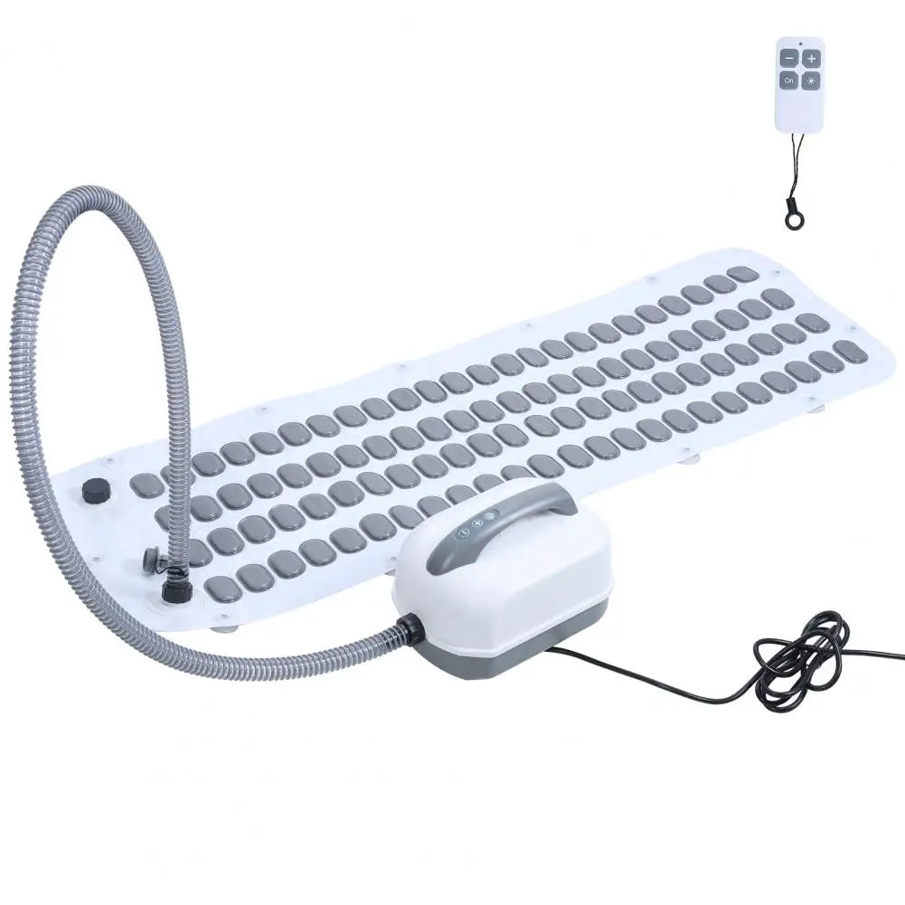 Portable Spa Bubble Bath Mat, Full Body Bubbling Bath Non-slip Mat with Remote & Pillow, Air Pump & Adjustable Bubble Settings