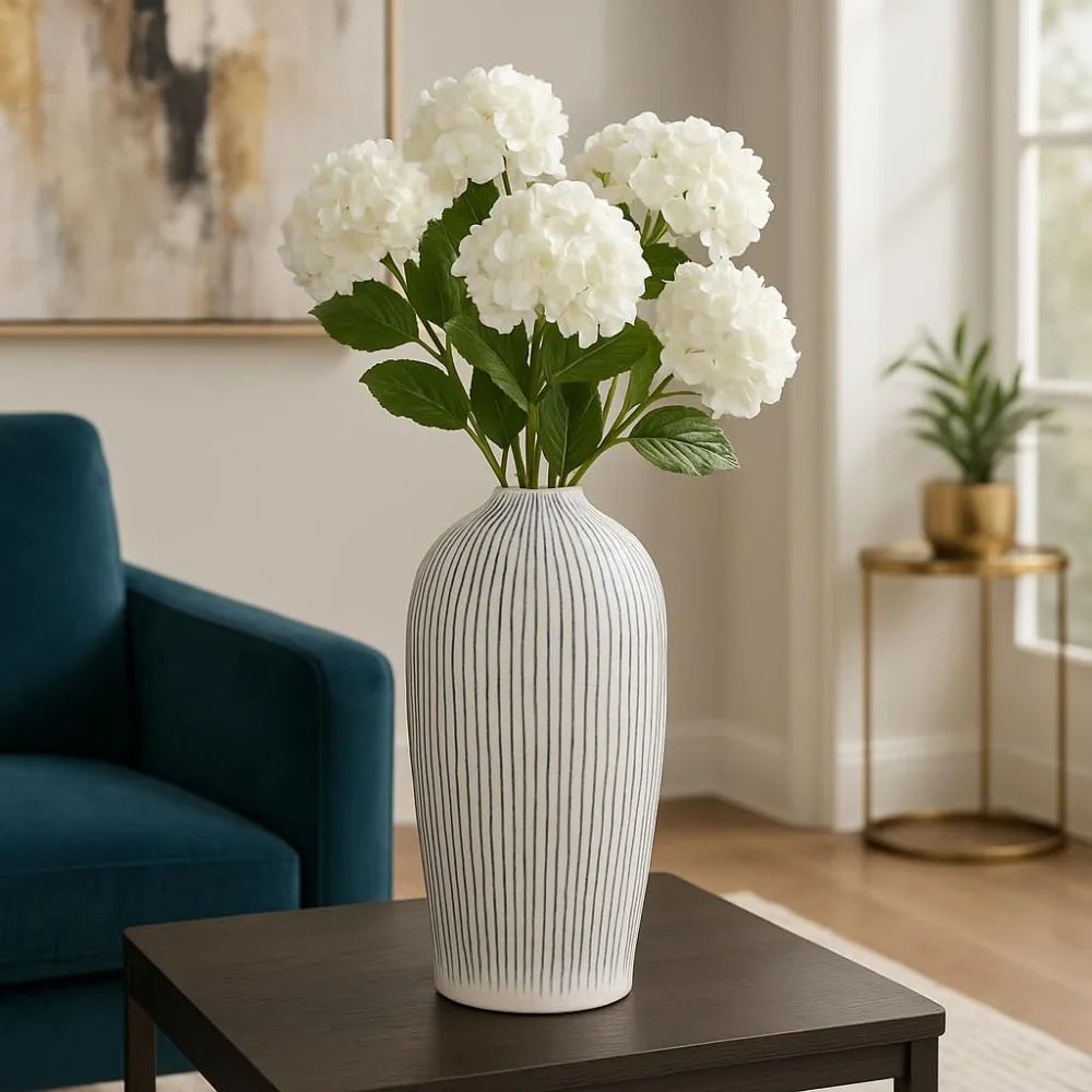 Decorative Ceramic Vase for Living Room Decor - Flawless Style for Home, Room, and Table Decor Accent - Modern Flower Vase