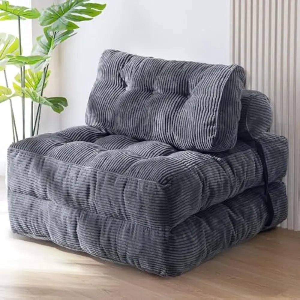 Folding Sofa Bed,  Sleeper Chair w/Pillow Mattress w/ Back Support, Portable Fold Out Chair Bed Comfy Floor Sofa Lounge