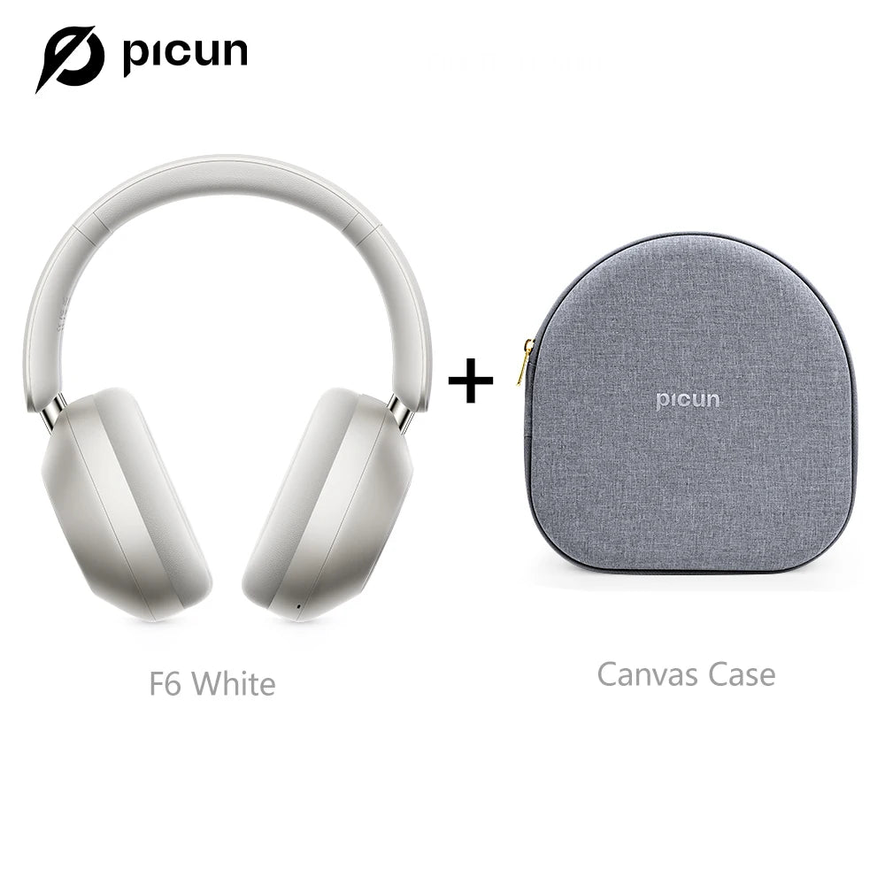 Picun F6 Active Noise Cancelling Wireless Headphones Head Tracking 3D Audio 40mm Hi-Res ANC Bluetooth Headset HIFI APP Control