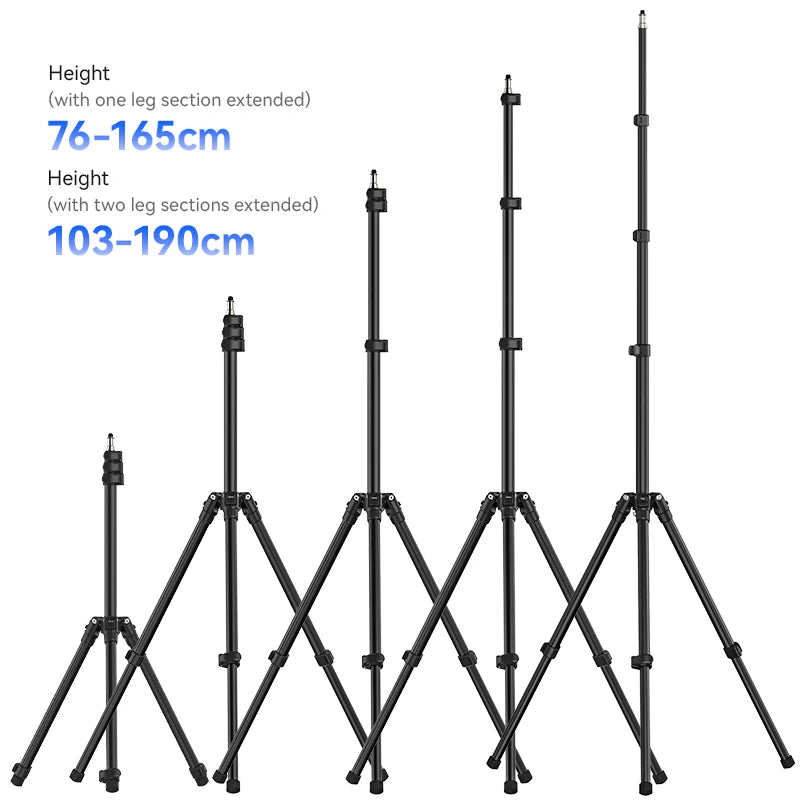 Ulanzi TT43 Adjustable Portable Tripod Reversible Leg Light Stand for Filling Light Soft Box 40W COB Light with 1/4 Inch Screw