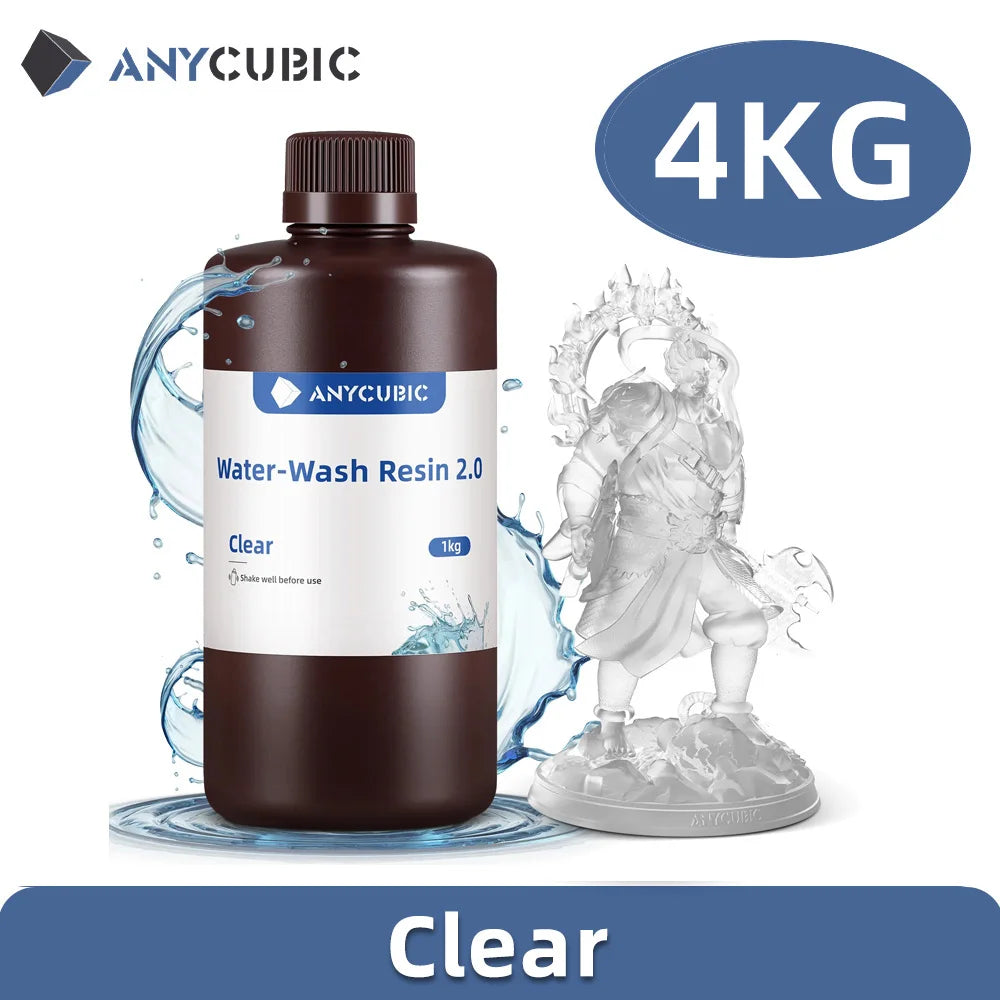 ANYCUBIC 4pcs/lot 405nm Water Washable Resin For LCD 3D Printer Liquid Photopolymer Resin 3D Printing Material