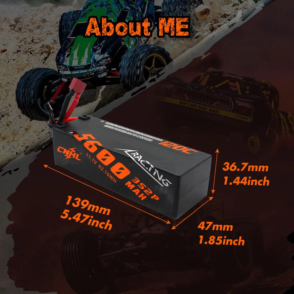 CNHL 3S 4S Lipo Battery 5600mAh 6600mAh 8000mAh 11.1V 14.8V 120C Hard Case With T EC5 Plug For RC Car Boat Truck Vehicle Truggy