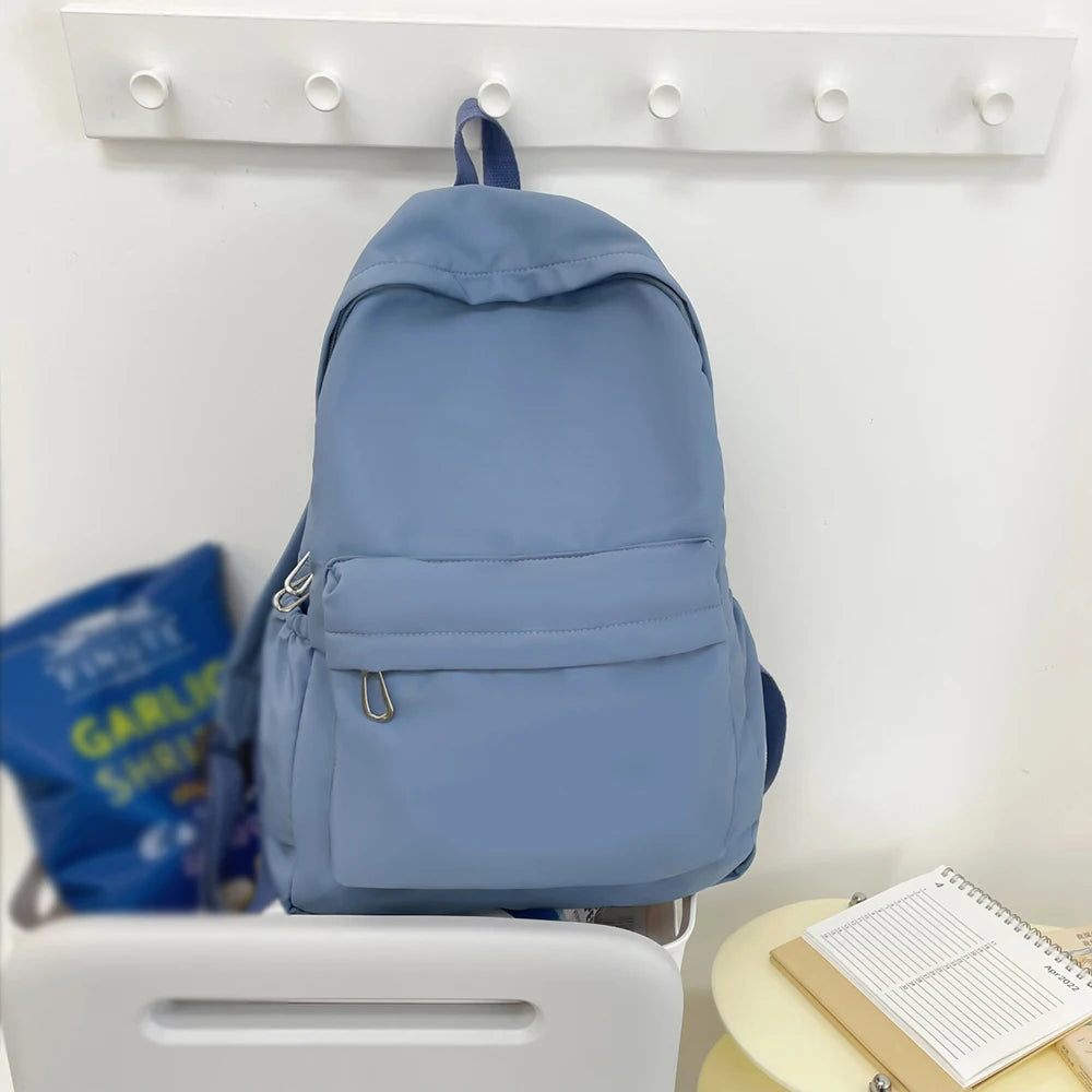 Forest Style Versatile Simple Solid Color Backpack, Fashionable Casual Backpack, College Student Backpack