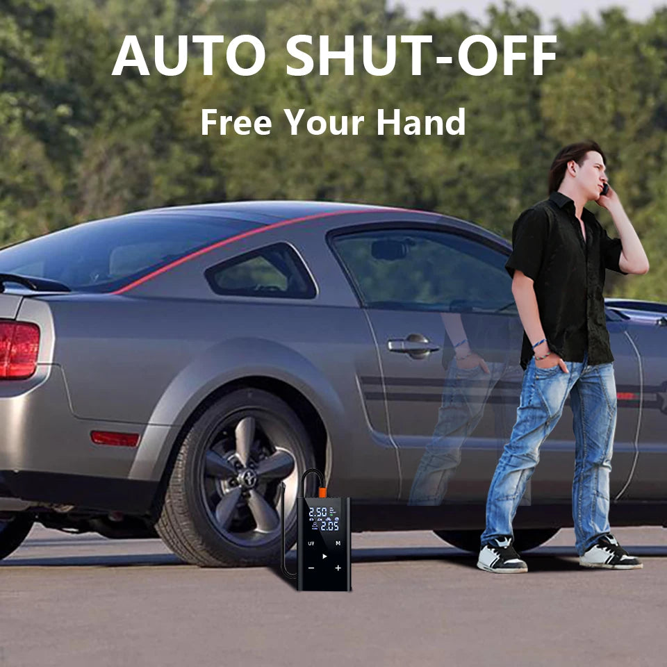 E-ACE Portable Air Conditioner 150PSI Air Pump Car Tyre Inflator Wireless Auto Compressor 8000mAh Air Injector For Bicycle And Ball