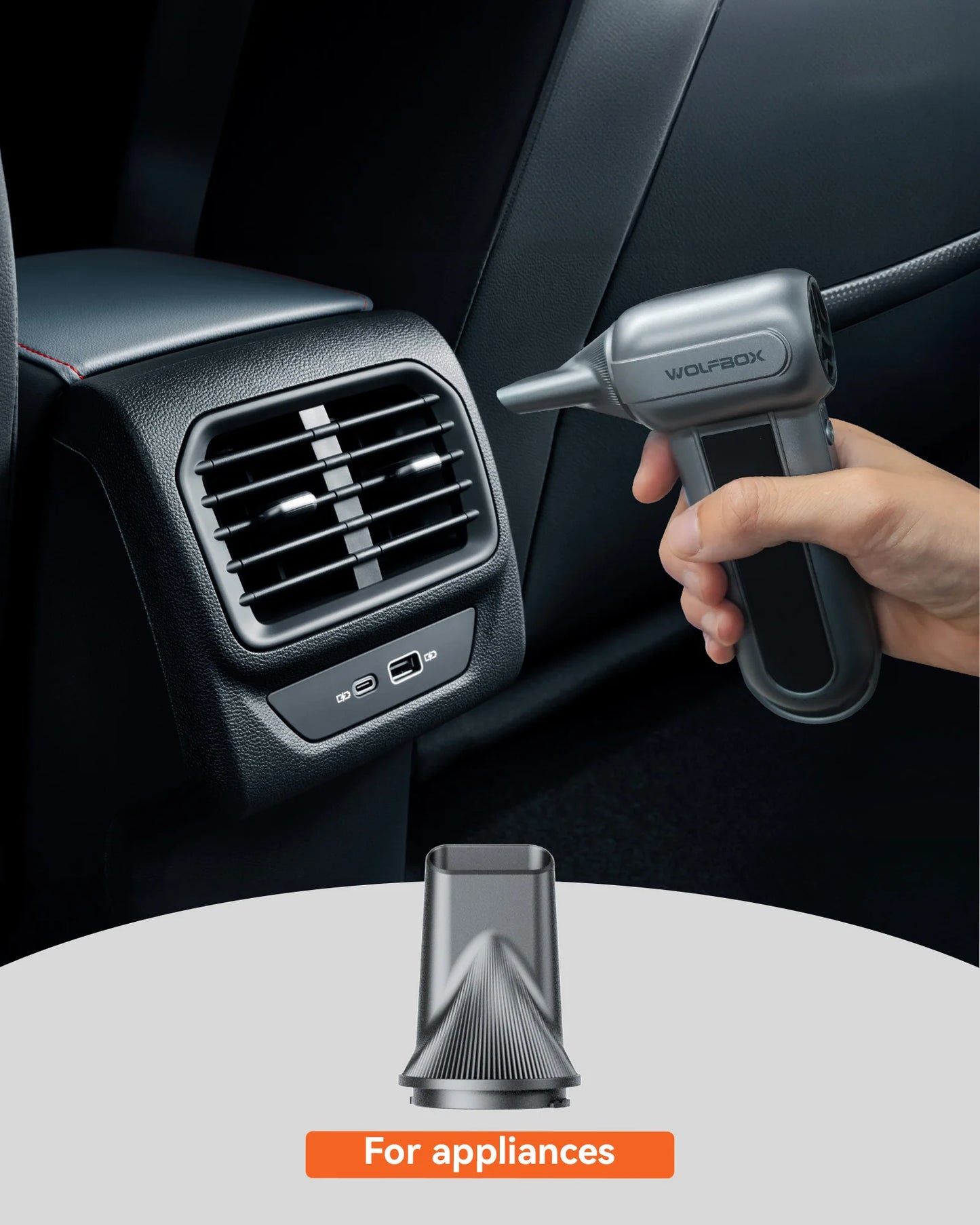 Wolfbox MF100 Compressed Air Duster 150000RPM Super Power Electric Air Blower Rechargeable Long Life