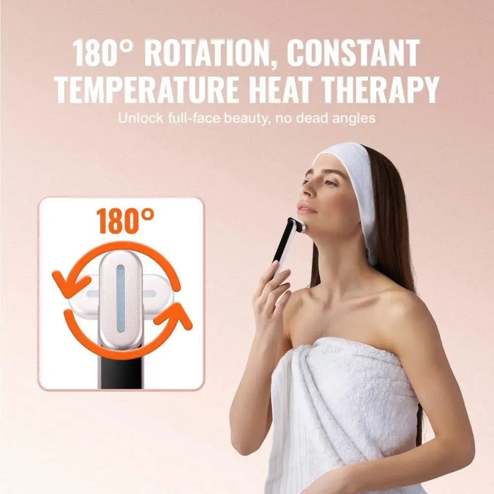Red Light Therapy Wand 7 Color Facial Heating Therapy Microcurrent Massage Portable Beauty Device