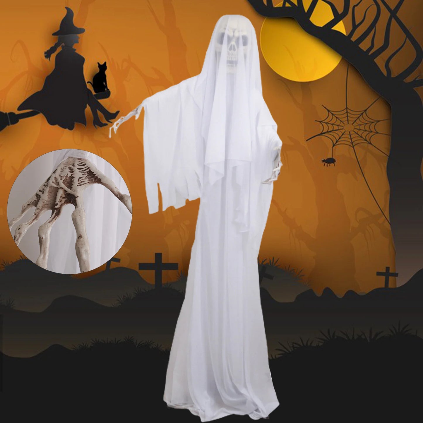 Halloween Skeleton Control Gauze Ghosts Voice Control Terror Bar Decoration Ornaments