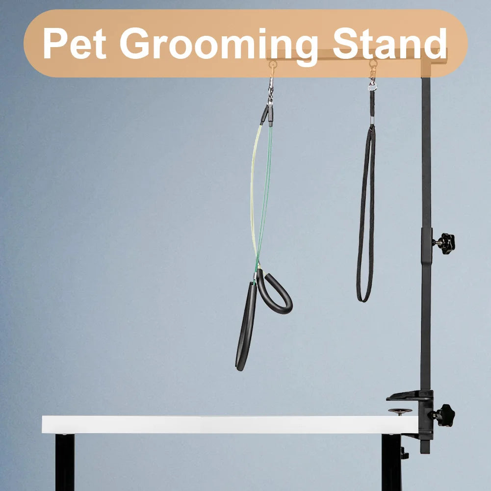Stainless Steel Foldable Pet Grooming Bracket Adjustable Suspender Arm Support for Dogs and Cats