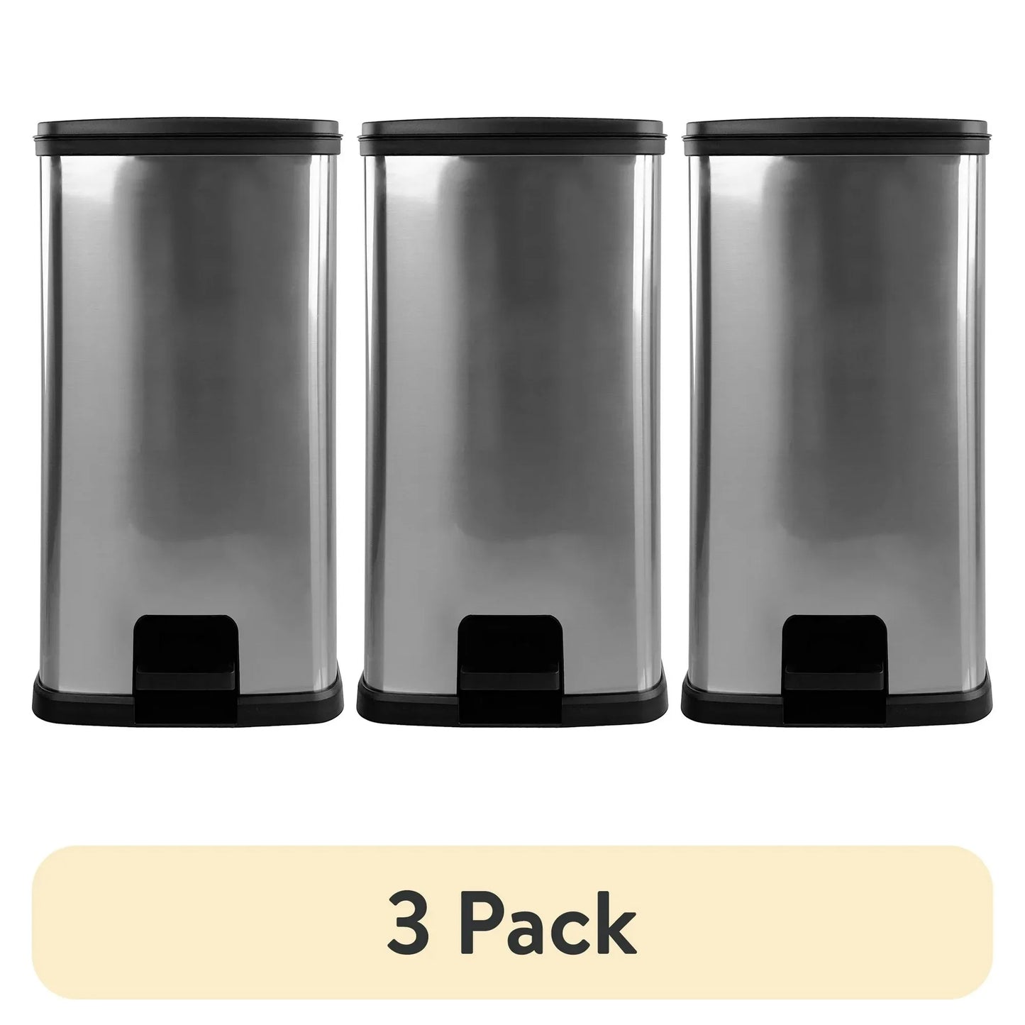 Mainstays 13.2 Gallon Rectangular Step Trash Can Plastic Kitchen Waste Bin for Home Use