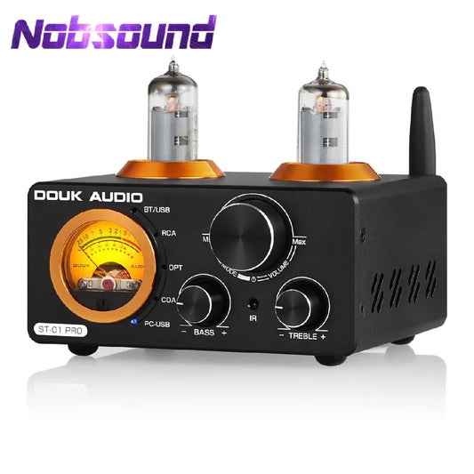 Nobsound HiFi Bluetooth 5.0 Vacuum Tube Amplifier USB DAC Stereo Receiver COAX OPT Home Audio Digital Amp with VU Meter 100W 100W