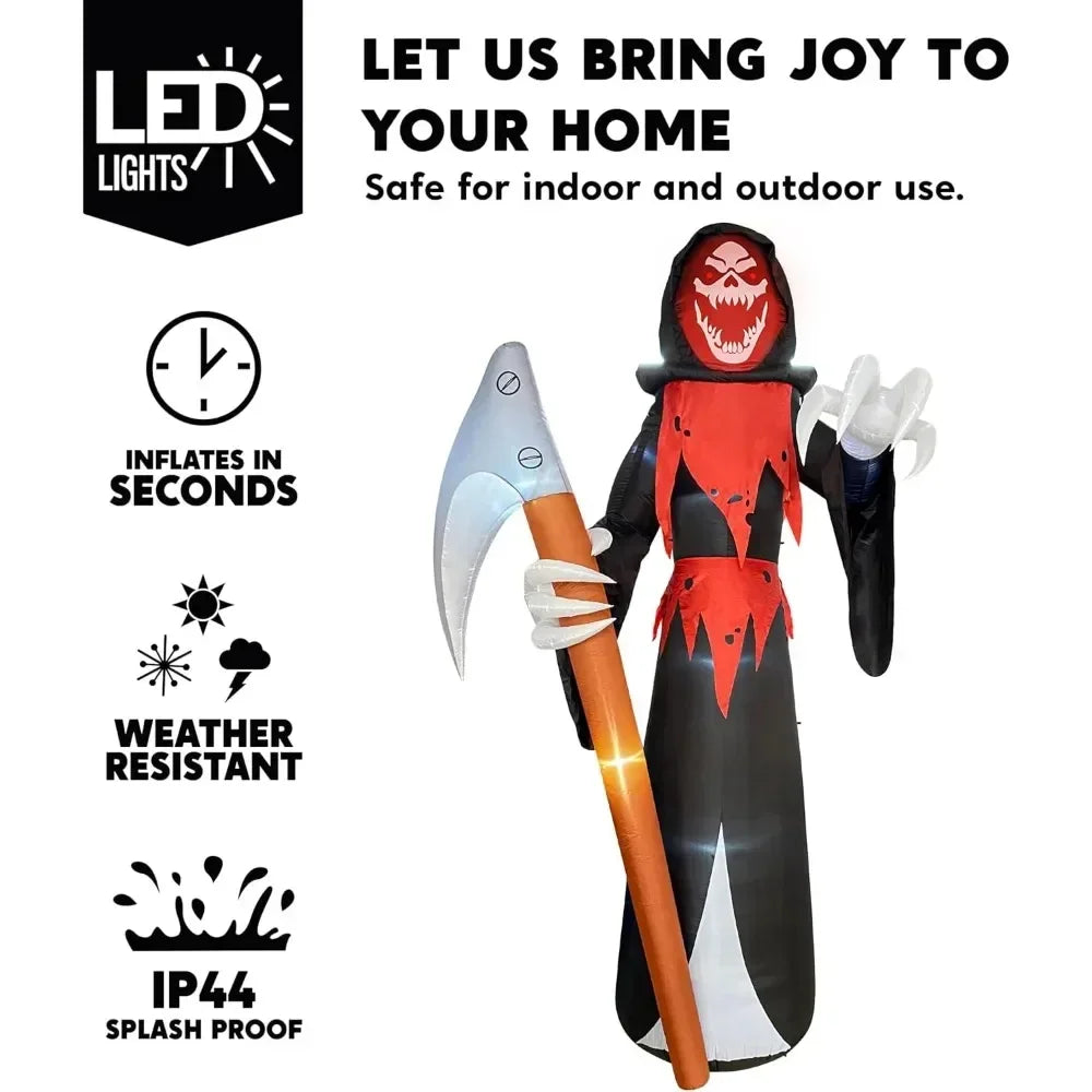 12 Ft Tall Halloween Inflatable Ghost Grim Reaper Outdoor Decoration Yard Decor