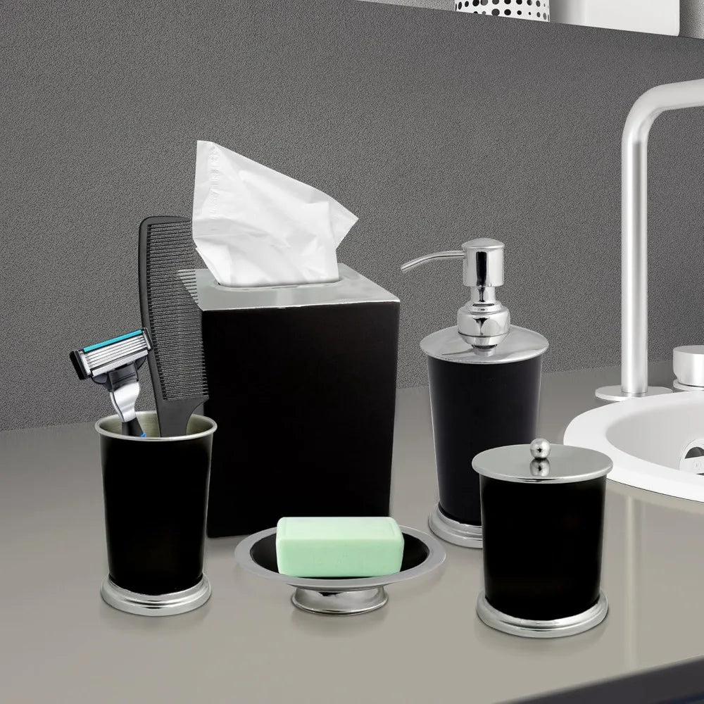 Set of 5 Bath Accessories for Home Decor, Soap Box