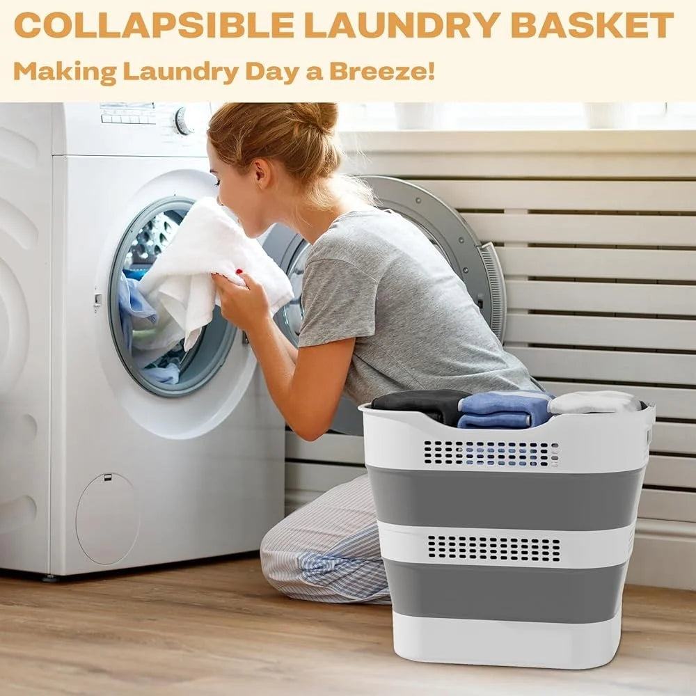 Collapsible Laundry Basket Storage Container Pop Up Hamper Foldable Portable Laundry Bin with Handles for Toys and Clothes Organization