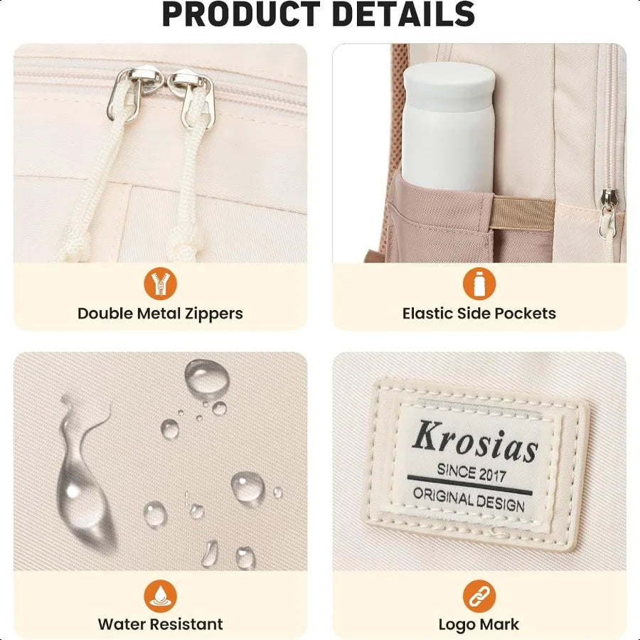 School Backpack for Teen Girls 15.6 Inch College Backpack Elementary Middle High School Bag Large Cute Bookbags Lightweight Lap