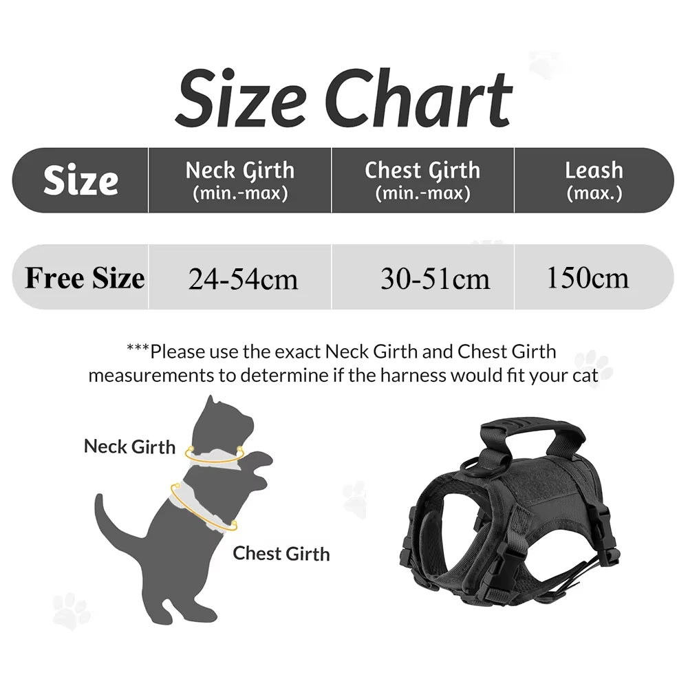 Cat Harness and Leash Set for Walking Escape Proof Adjustable Cat Vest Harness with Soft Mesh Padding Rubber Handle