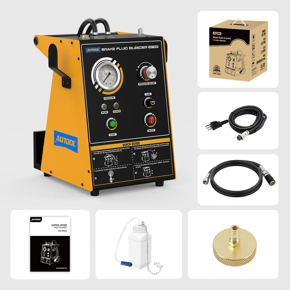 AUTOOL Automotive Brake Fluid Bleeder AST603 Four Pumps Brake Oil Exchanger Tool 220V Car Fast Brake Extractor For Vehicles *