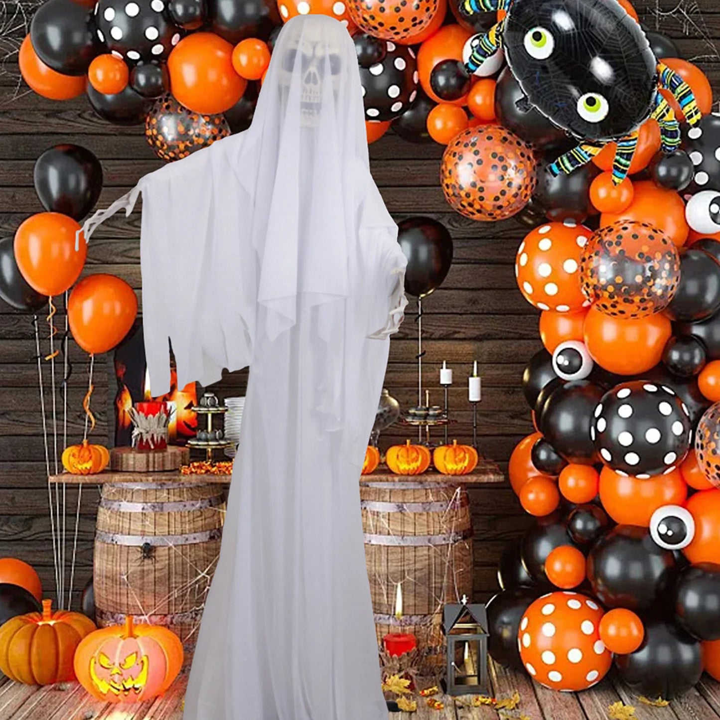 Halloween Skeleton Control Gauze Ghosts Voice Control Terror Bar Decoration Ornaments