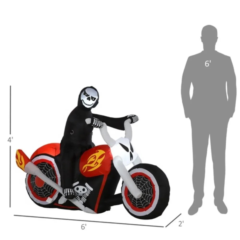 Ghost Biker Inflatable Halloween Decoration for Outdoor and Indoor Use