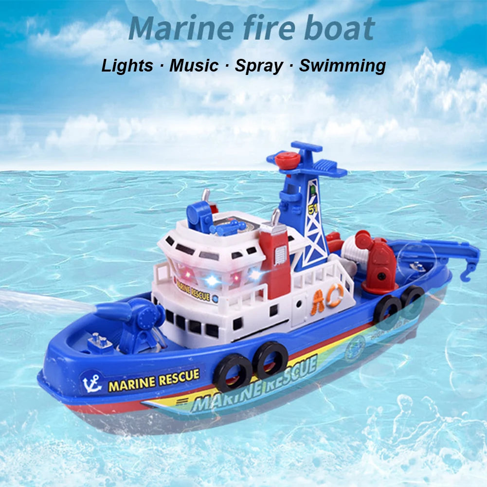 Spray Water Swim Pool Bathing Toys Electric Boat Bath Toys with Light Music and Water Sprinkler for Kids Ages 3 and Up