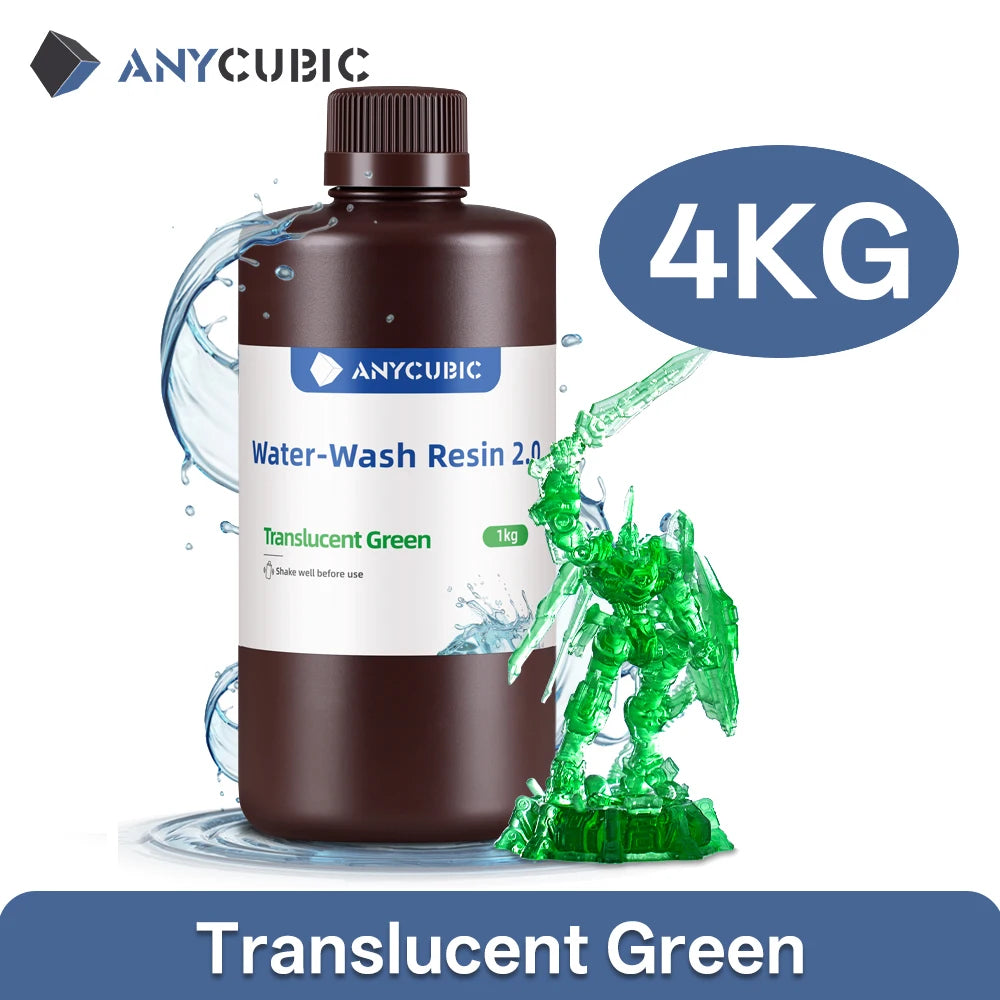 ANYCUBIC 4pcs/lot 405nm Water Washable Resin For LCD 3D Printer Liquid Photopolymer Resin 3D Printing Material