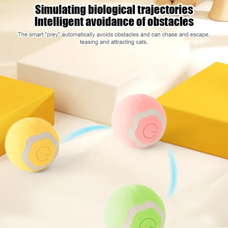 Smart Cat Toy Automatic Rolling Ball Electric Self Moving Kitten Toy Indoor Interactive Cat Accessories