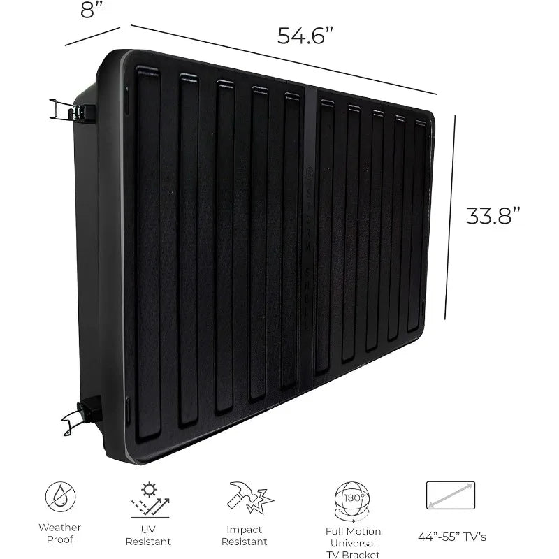 Weatherproof Protection Cover for Television with Wall Mount Bracket 45-55 Inch Black