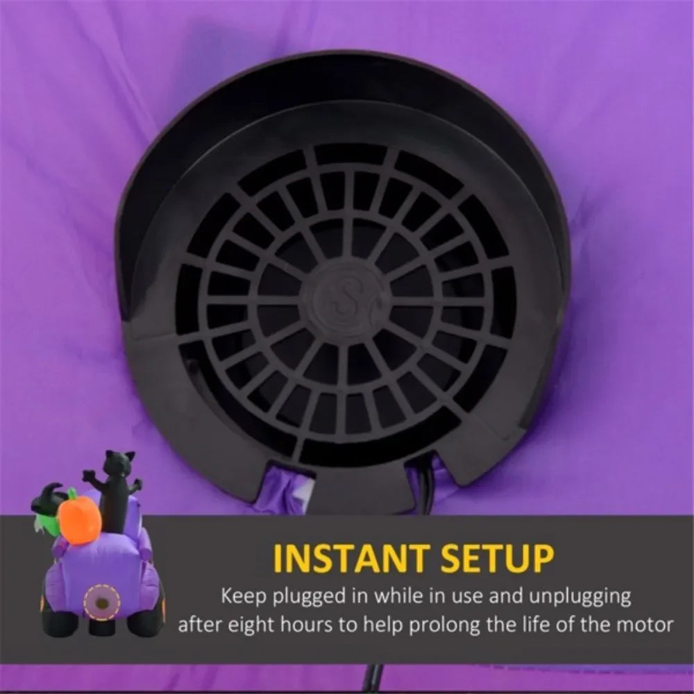 Witch Driving Halloween Inflatable Truck Decoration