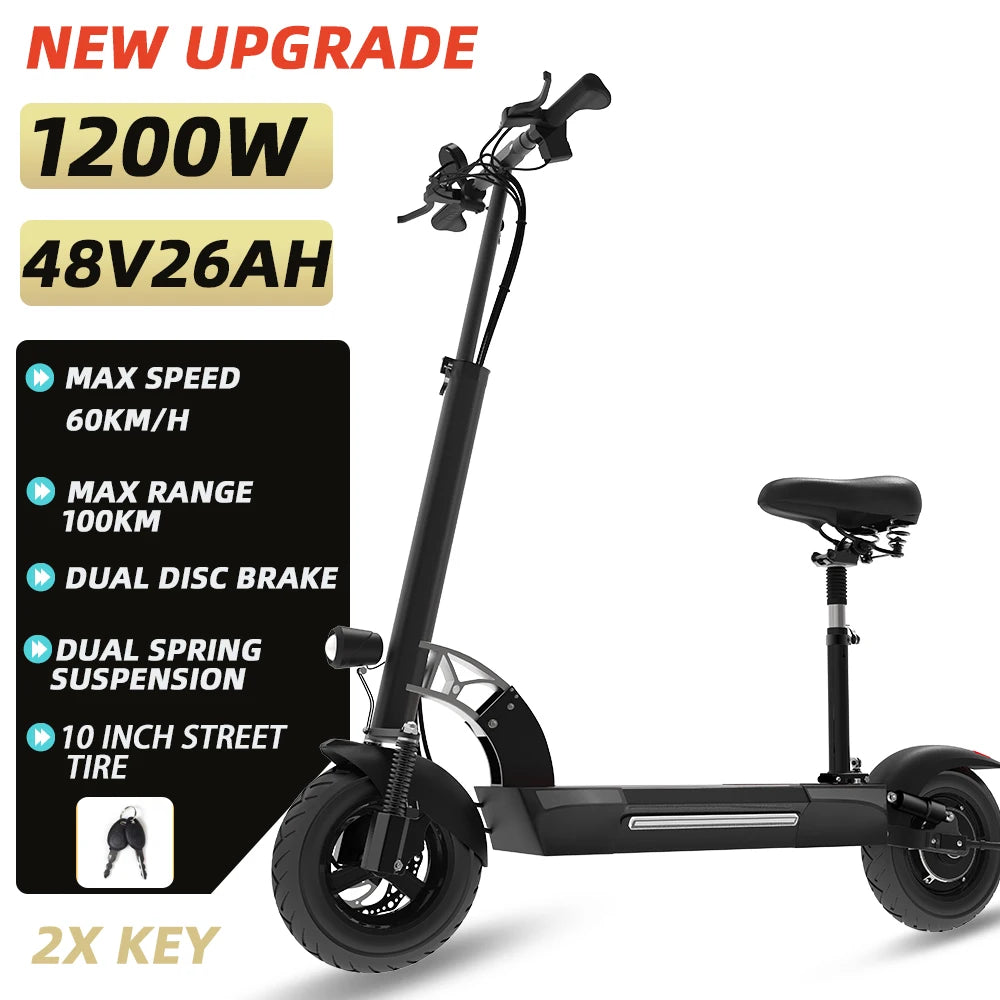 [6 Types ]Electric Scooter for Adults Single/Dual Motors Max6000W 85KM/H 72V 30Ah Battery 100KM Range 11" Tubeless Off-Road Tire