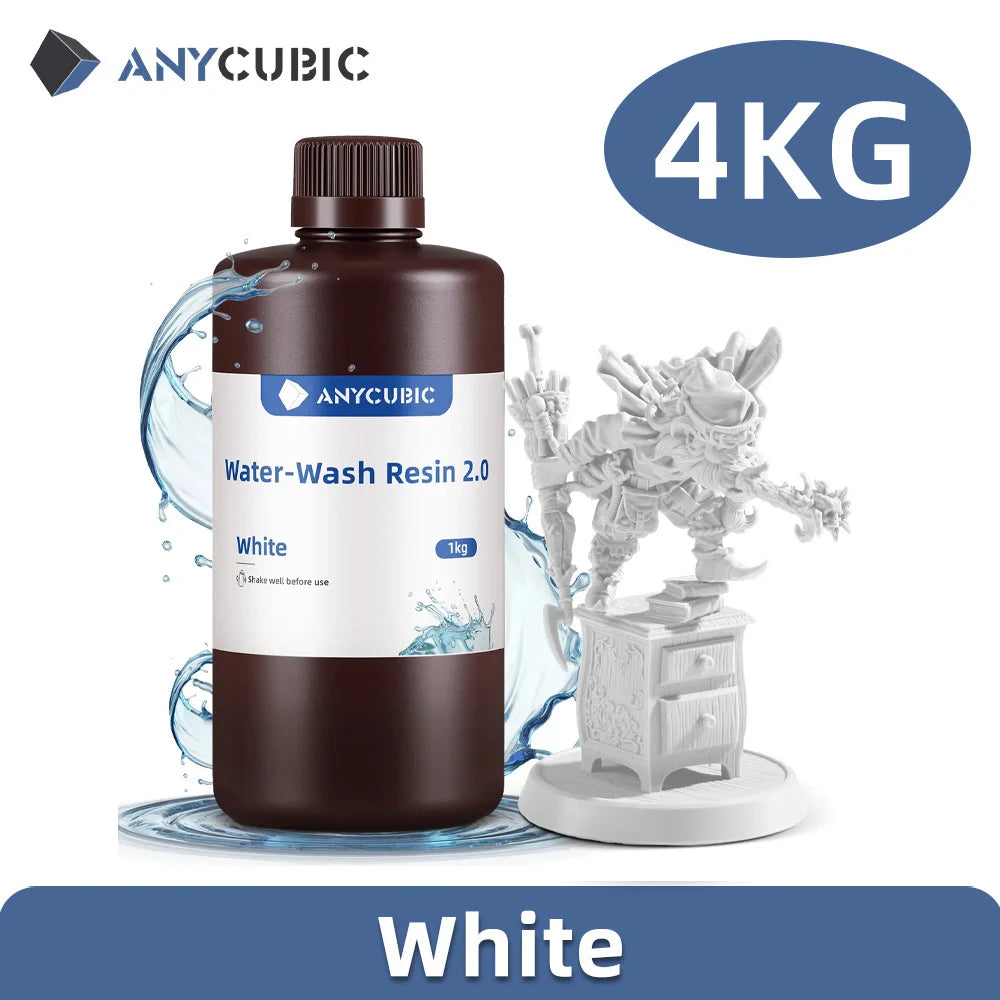 ANYCUBIC 4pcs/lot 405nm Water Washable Resin For LCD 3D Printer Liquid Photopolymer Resin 3D Printing Material