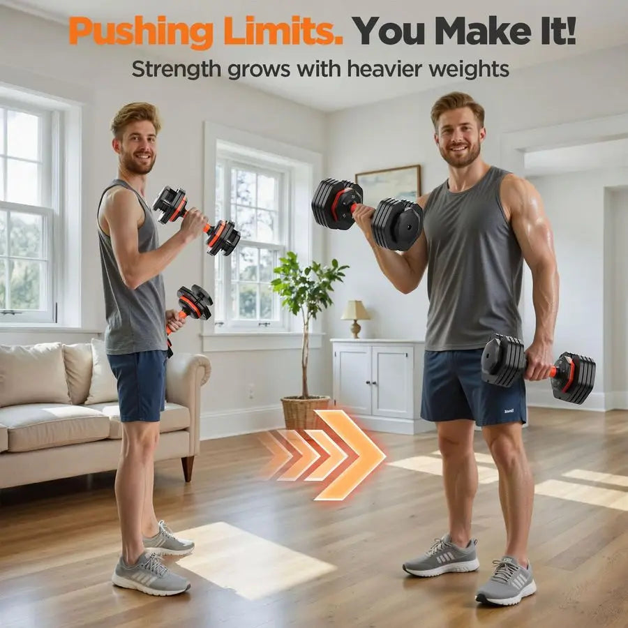 2026 Updated Adjustable Dumbbell Set of 2, 110lbs 50lbs Weights Dumbbell Set with Storage Box, 25lbs 55lbs Adjustab Customizable