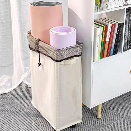 Collapsible Laundry Baskets Large Slim Folding Hamper Freestanding Narrow Corner Bin With Handle Home Storage Basket Accessories