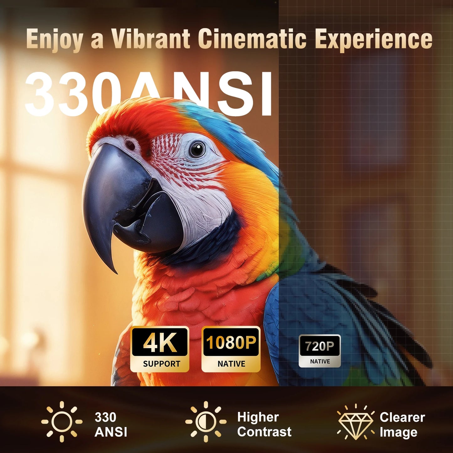 Magcubic HY310 Android 11 Projector 4K Native 1080P Auto Focus 330 ANSI Dual Wifi Bluetooth 5.4 Air Mouse Voice Home Outdoor Movie