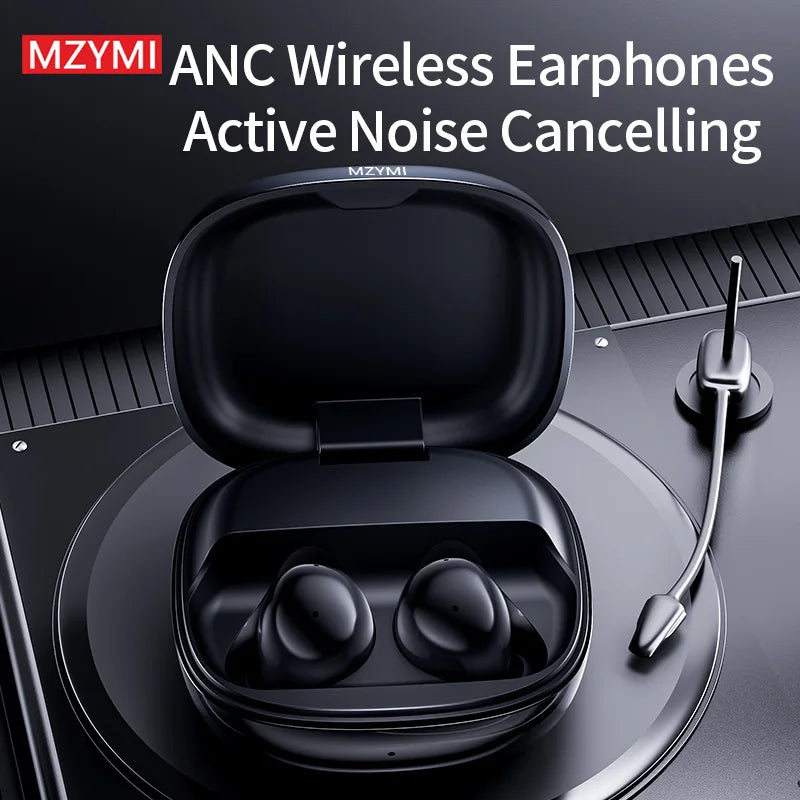 MZYMI ANC Noise Cancelling Earbuds S11 True Wireless Stereo Headset HiFi Sound TWS Headphones Bluetooth 5.4 Sports Earphones