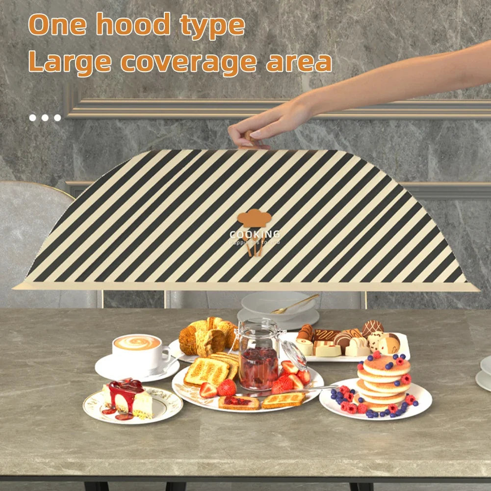 Portable Foldable Food Covers Umbrella Fine Mesh Breathable Anti Mosquito Meal Vegetable Fruit Cover Kitchen Gadget Accessories