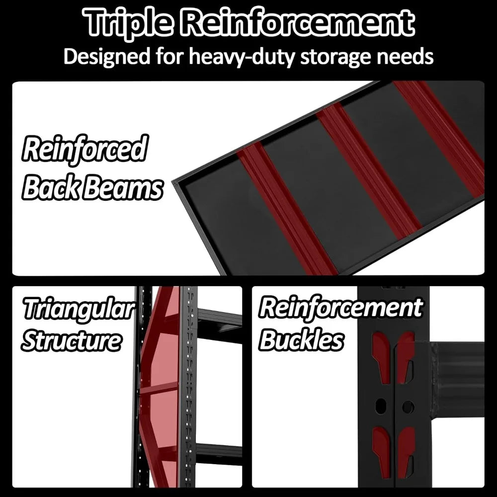 3000LBS Heavy-Duty Garage Shelving, 31.5" W Metal Shelves, 4-Tier Adjustable Garage Shelving Units, Storage Racks for Warehouse,