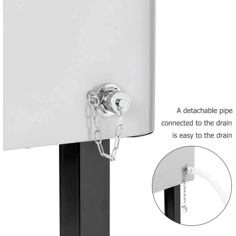 Vingli 80 Quart Rolling Ice Chest Portable Patio Party Bar Drink Cooler Cart With Shelf And Bottle Opener