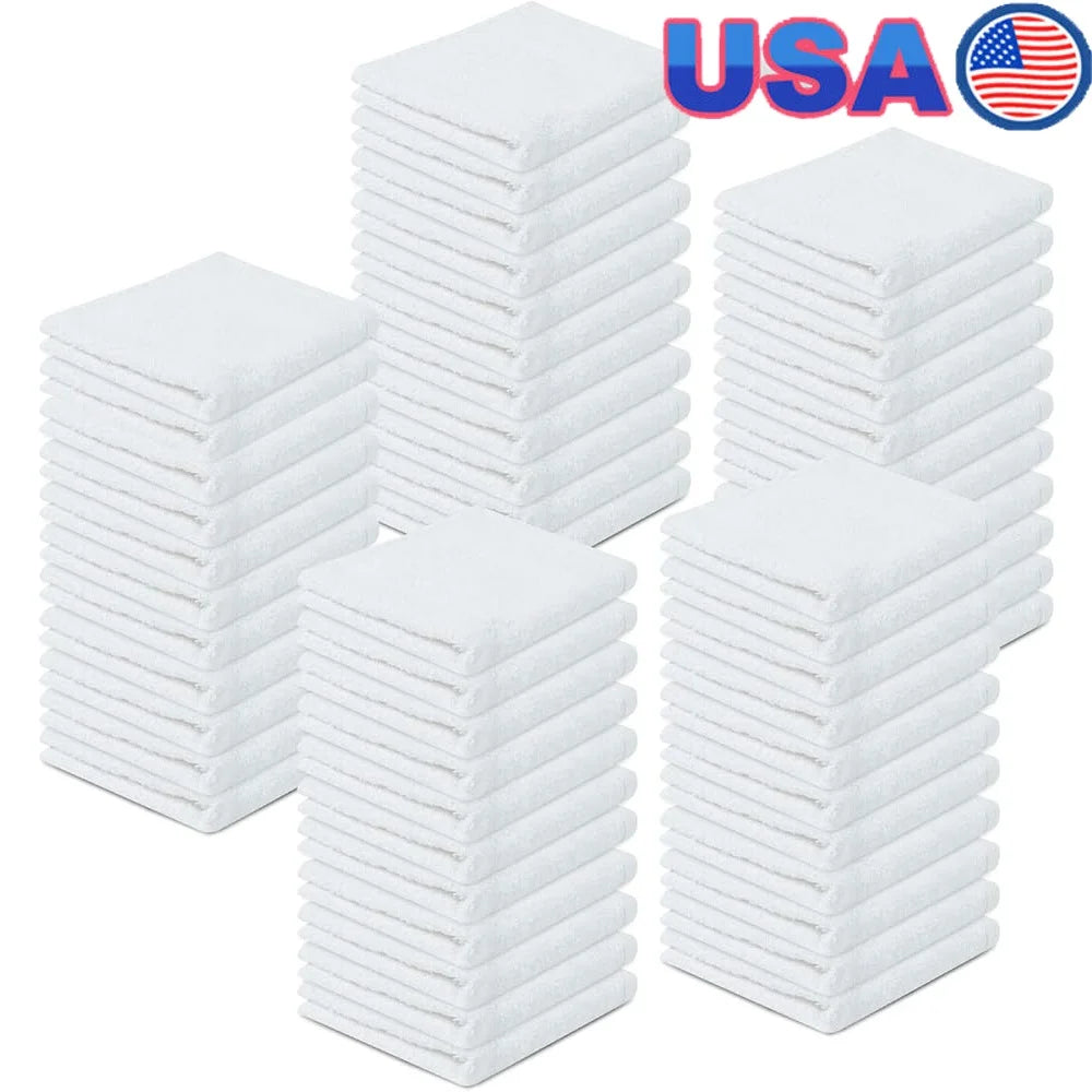 100 Cotton Terry Towels Cleaning Cloths Highly Absorbent Reusable Rags Kitchen Vehicles Streak Free Drying Pack of 50