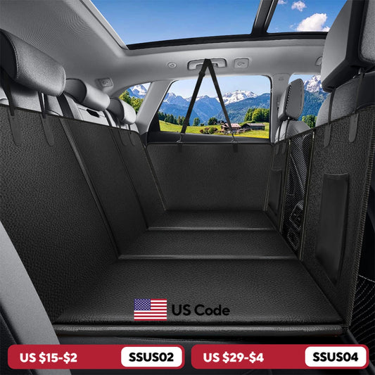 Back Seat Extender for Dogs Waterproof Dog Car Seat Cover with Hard Bottom Anti Scratch Protector Carrier Mat