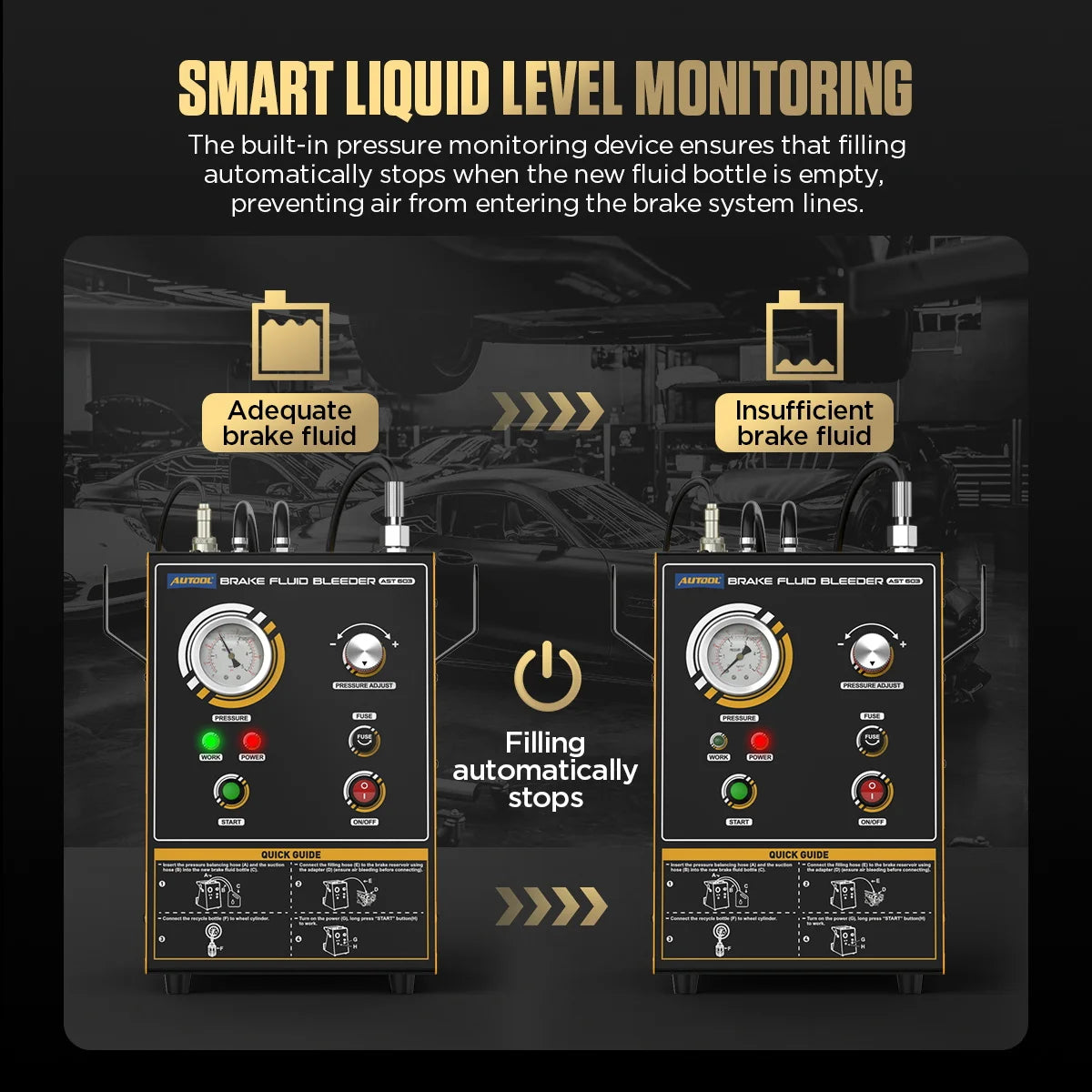 AUTOOL Automotive Brake Fluid Bleeder AST603 Four Pumps Brake Oil Exchanger Tool 220V Car Fast Brake Extractor For Vehicles *