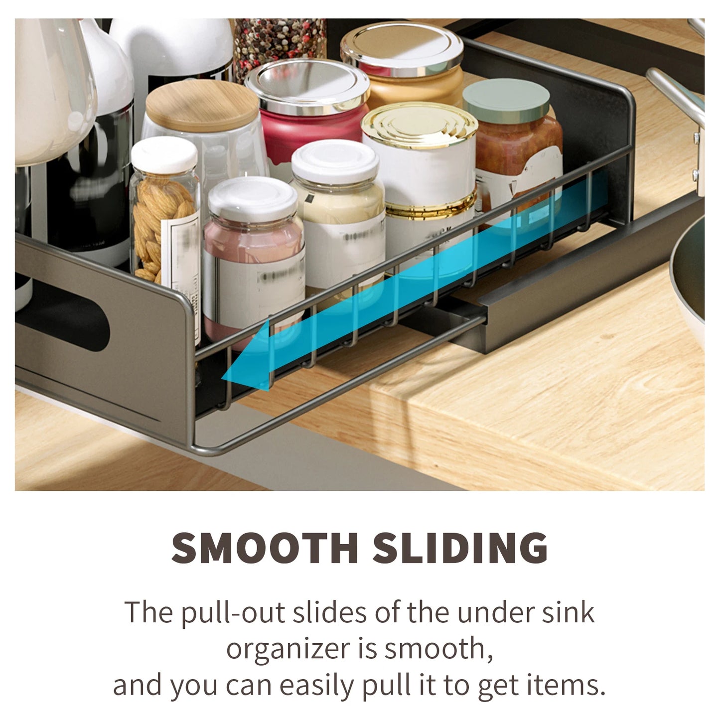 Under Sink Organizers and Storage Two Tier Slide Out Kitchen Cabinet Organizer Sturdy Metal Bathroom Cabinet Organizer