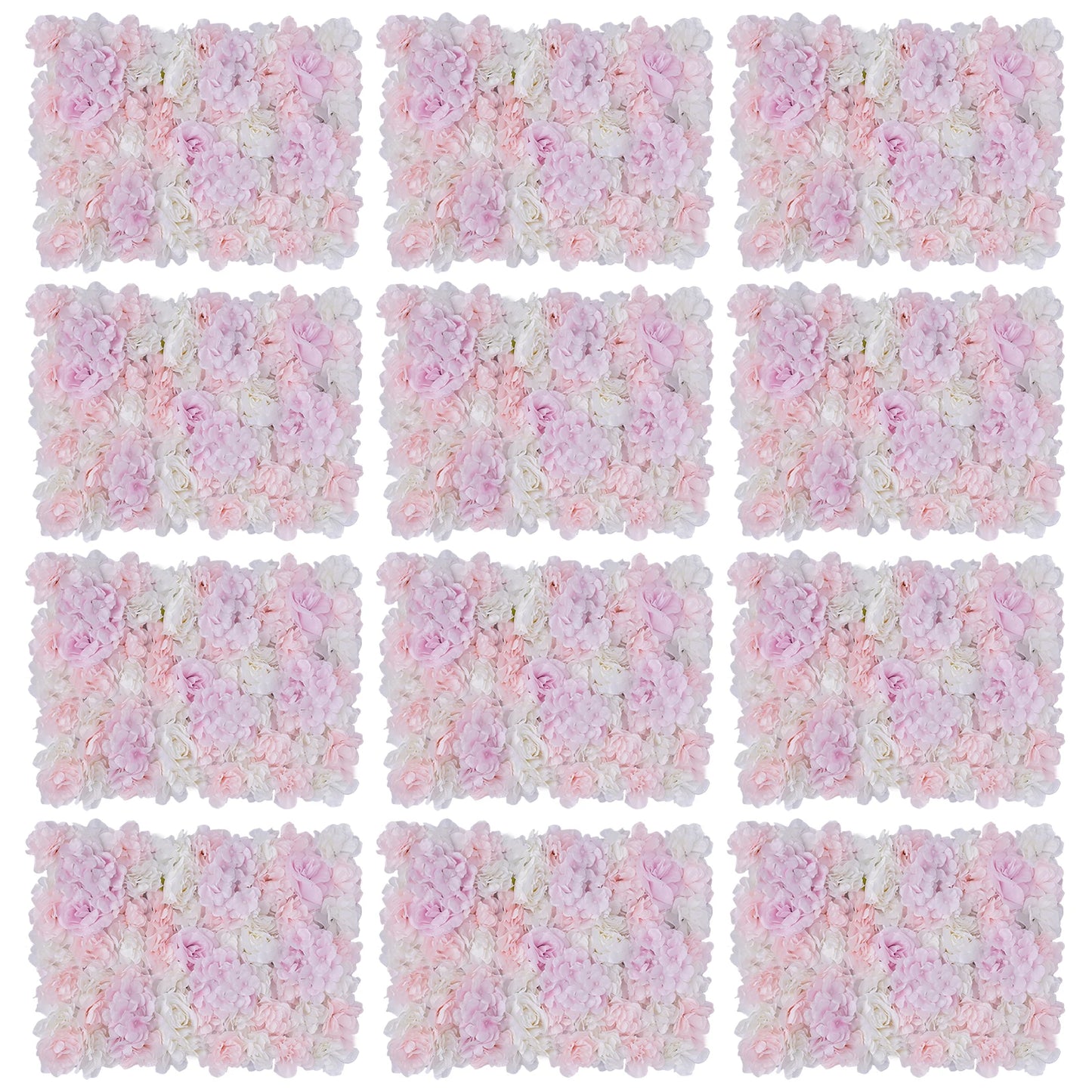 Artificial Flower Wall 12 pcs Artificial Silk Flower Wall Panel Wedding Photography Venue for Wedding Party Holiday Celebration
