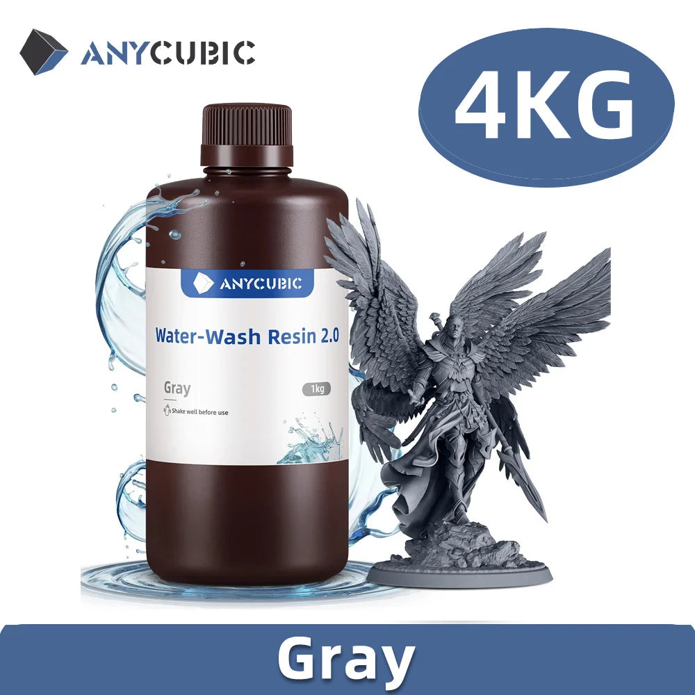 ANYCUBIC 4pcs/lot 405nm Water Washable Resin For LCD 3D Printer Liquid Photopolymer Resin 3D Printing Material