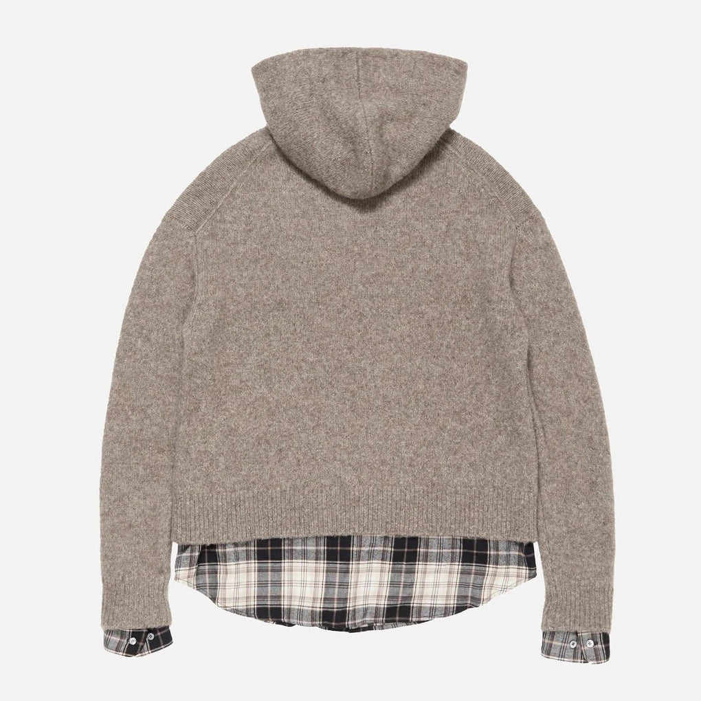 ac studios 2025 Autumn Winter knit Hoodie Sweater For Woman Knitwear Loose Splice False Two piece Pullover Coat Jacket Clothes